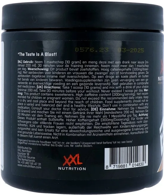 XXL Nutrition Blast Pre Workout Melon (300 gr)