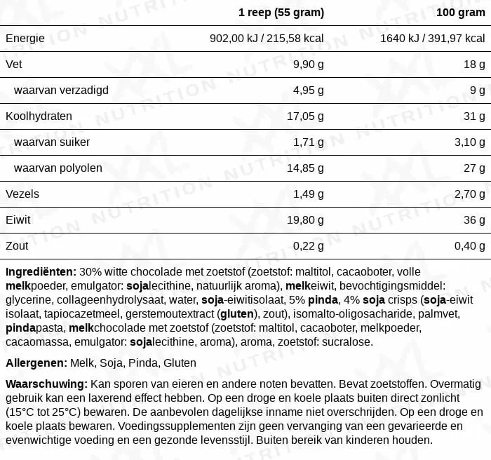 XXL Nutrition N'Joy Protein Bar Peanut Butter & Caramel (55 gr)