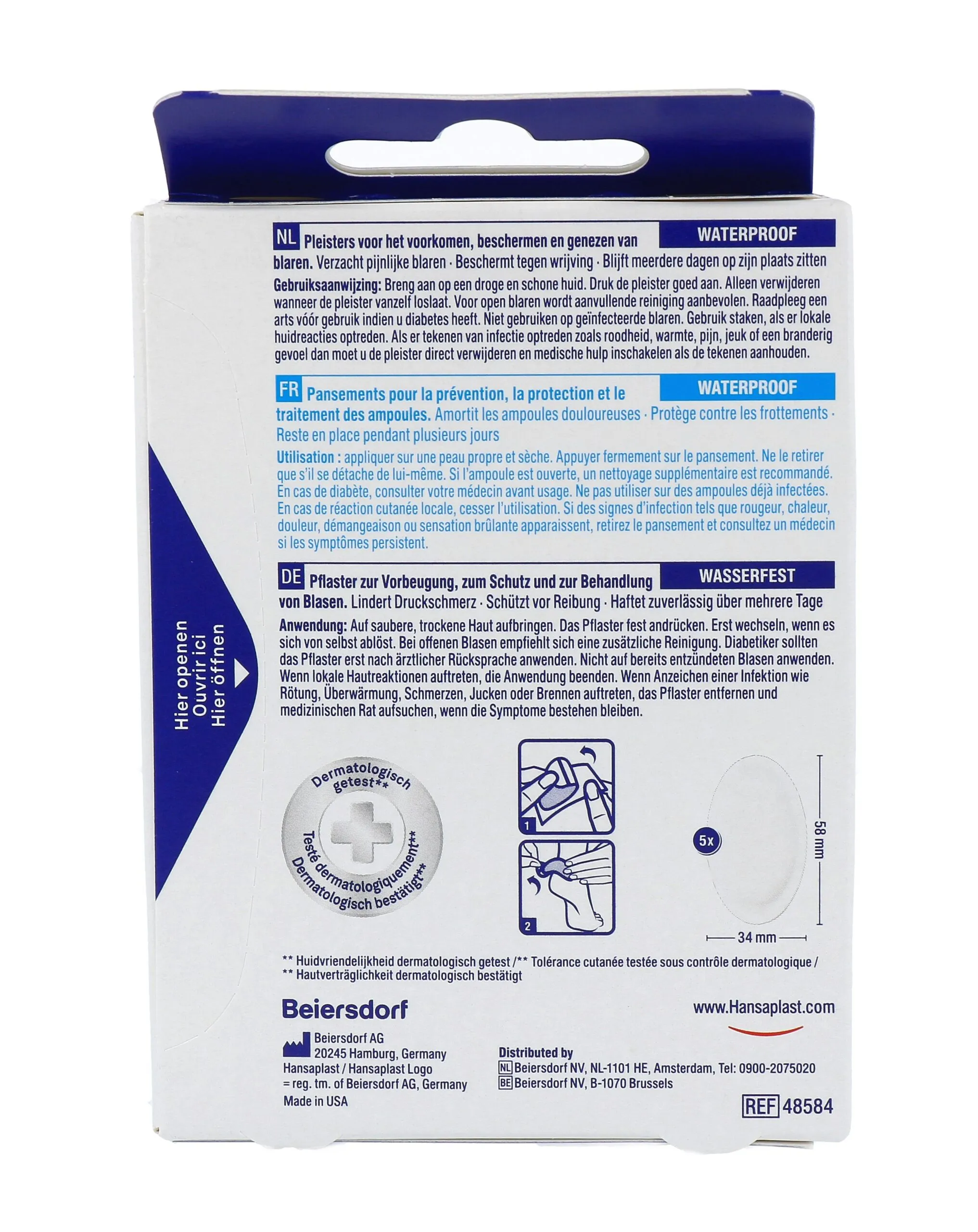 Hansaplast Blaarpleister groot (5 stuks)