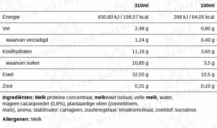 XXL Nutrition N'Joy Protein Drink Chocolade (310 ml)