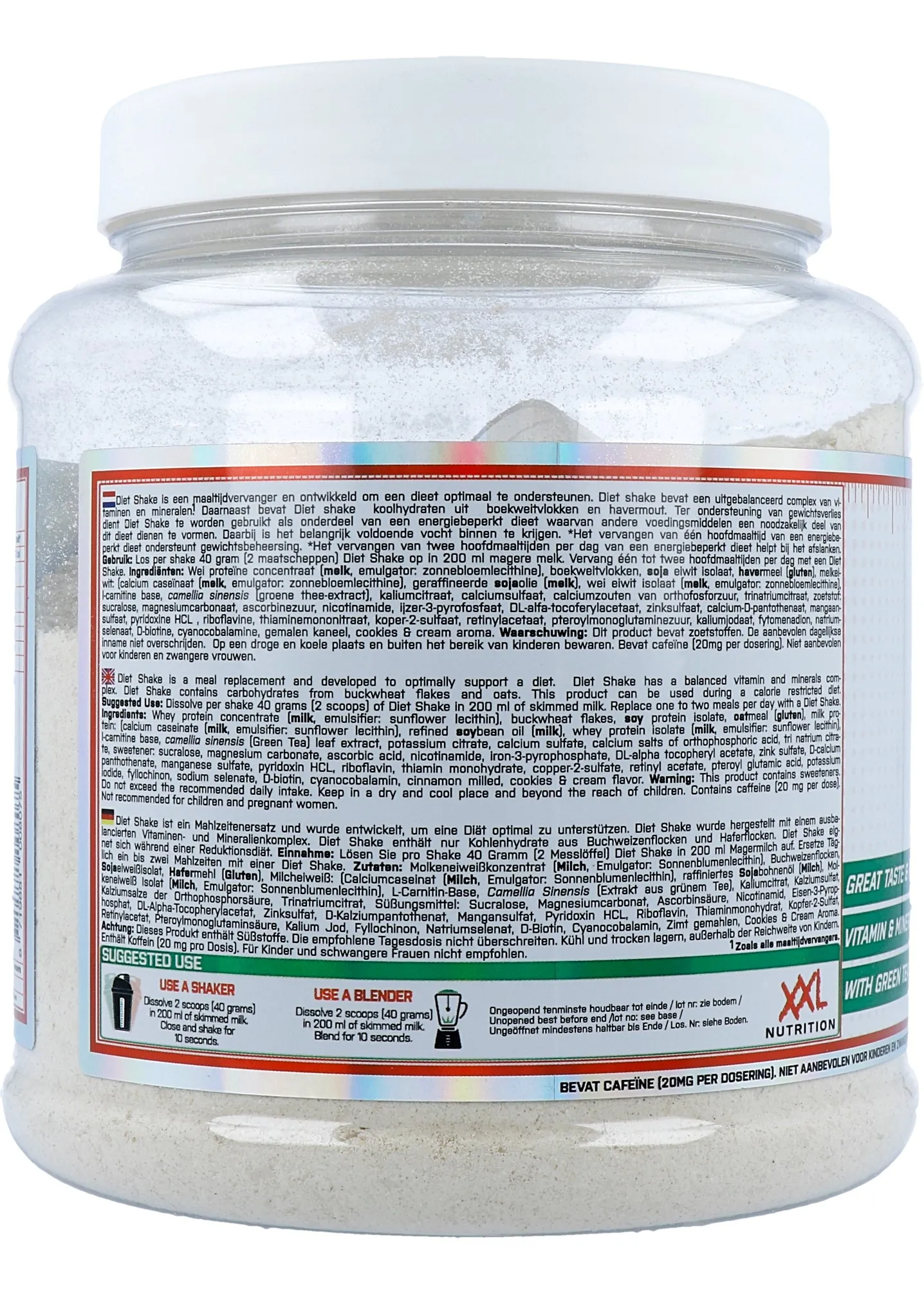 XXL Nutrition Diet Shake Cookies & Cream (480 gr) - image 2