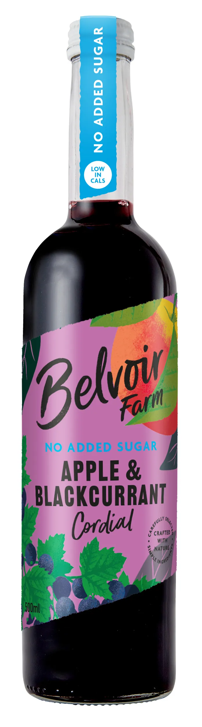 Belvoir No added Sugar Apple & Blackcurrant Cordial  (500 ml)