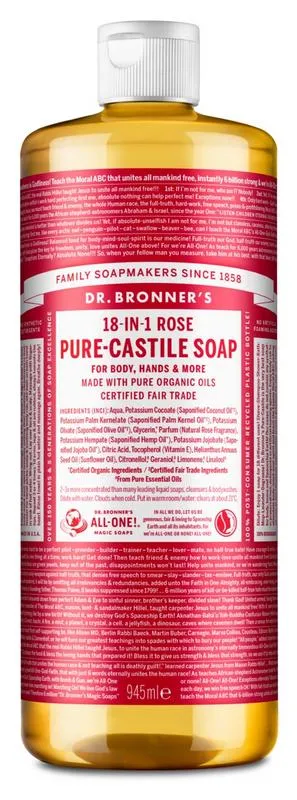 Dr Bronner's Liquid Soap Roos (945 ml)