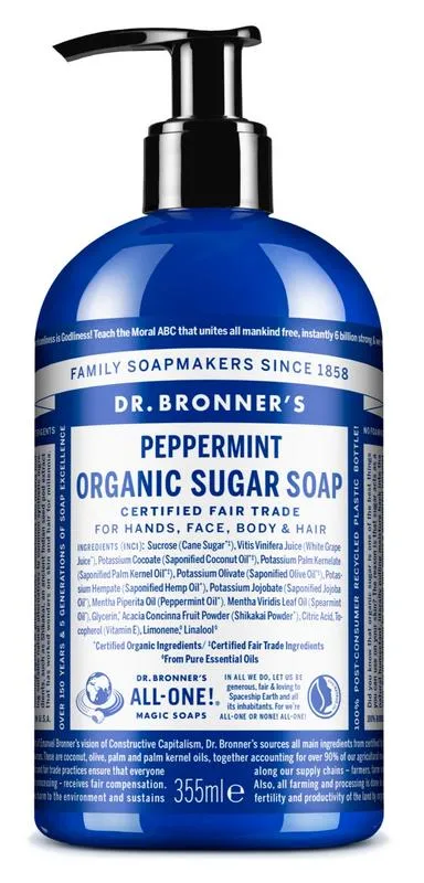 Dr Bronner's Shikakai Zeep Pepermunt (355 ml)
