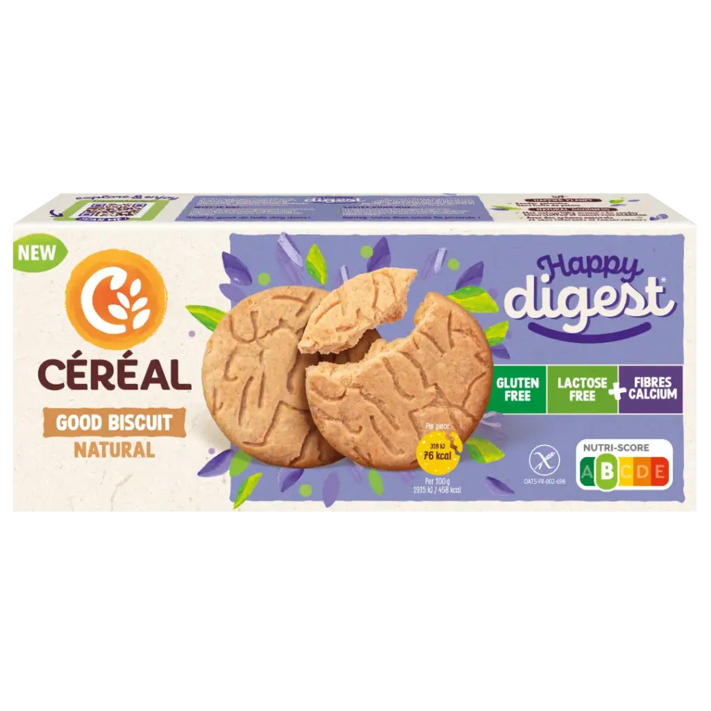 Céréal Happy Digest Good Biscuit Naturel (3 x 3 stuks)