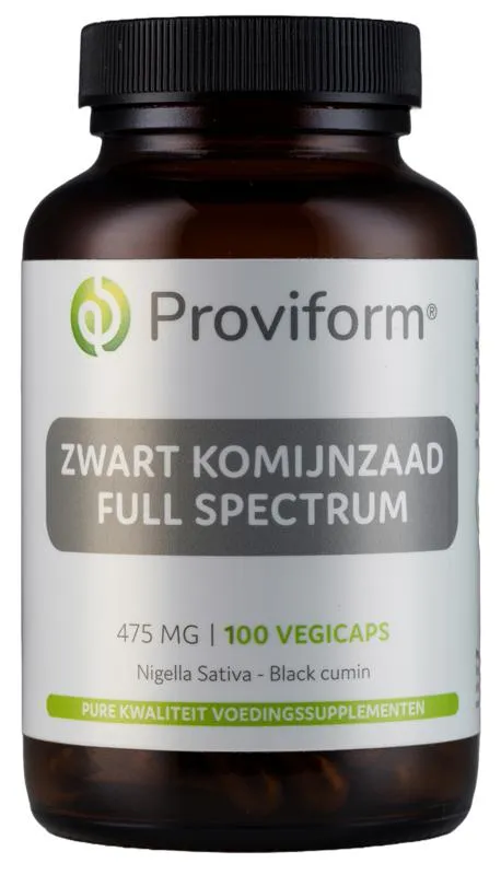 Proviform Zwart Komijnzaad Full Spectrum 475Mg (Black Cumin) (100 vega capsules)