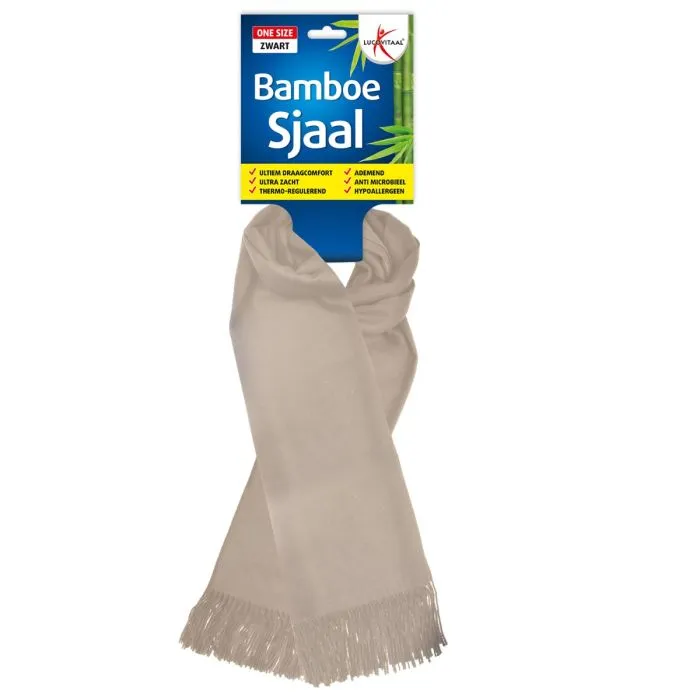 Lucovitaal Bamboe Sjaal Beige (1 stuk)