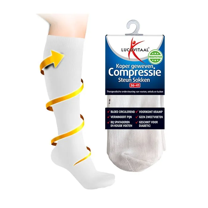 Lucovitaal Koper Compressie Sokken Wit 42-47 (1 paar) - image 2