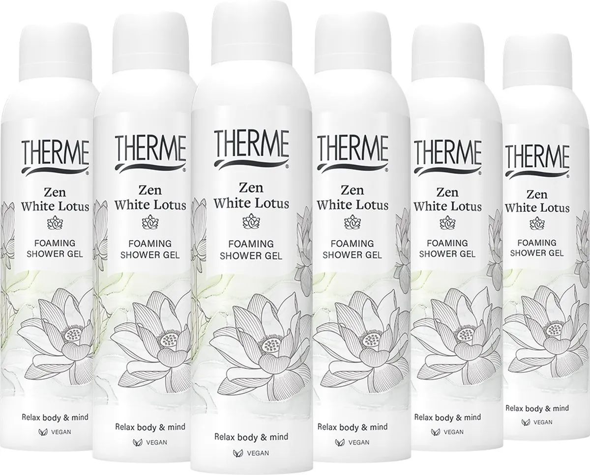 6x Therme Zen white lotus showergel (200 ml)