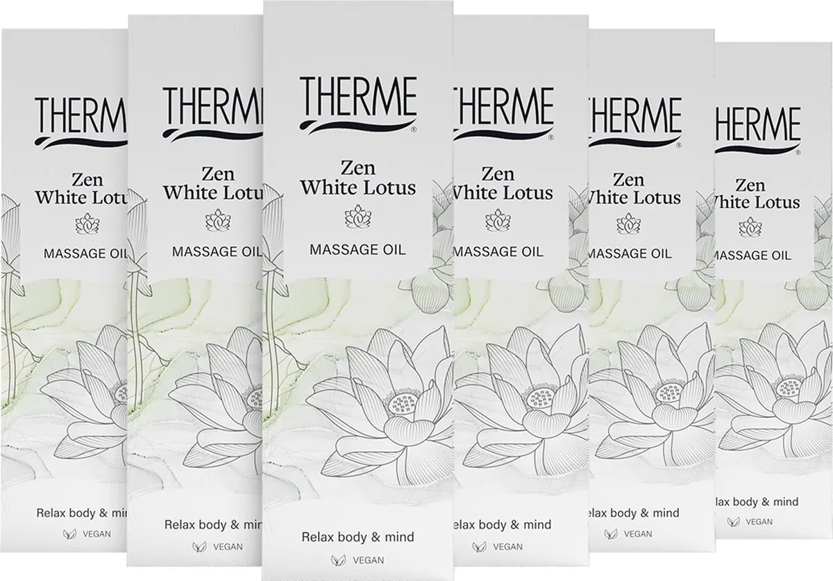 6x Therme Zen white lotus massage oil (125 ml)