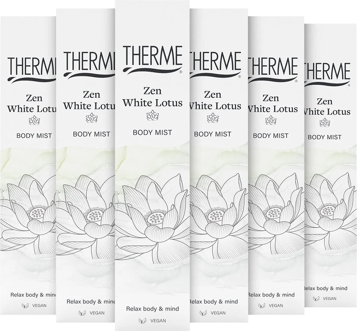 6x Therme Bodymist zen white lotus (60 ml)