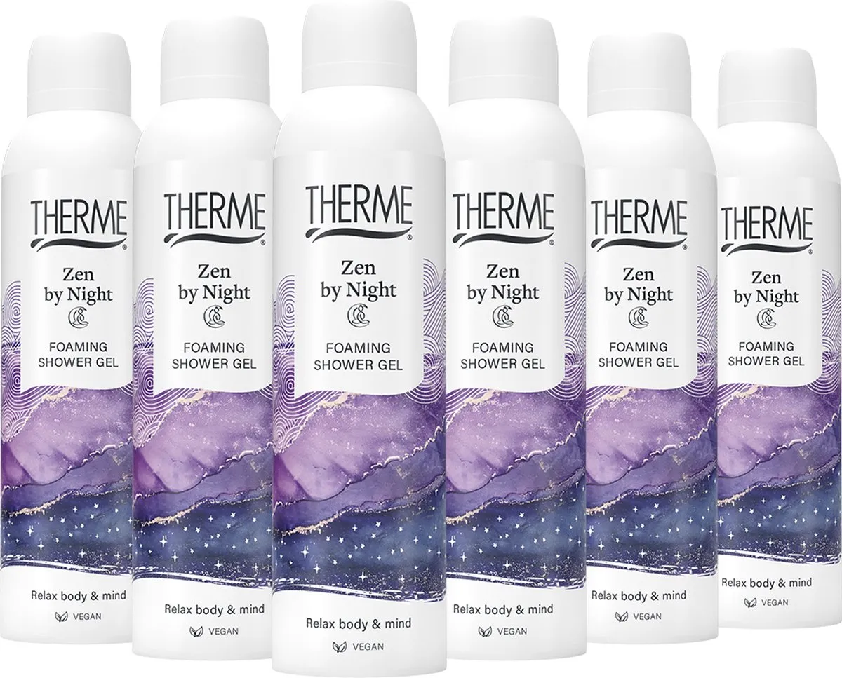 6x Therme Zen by night foaming showergel (200 ml)