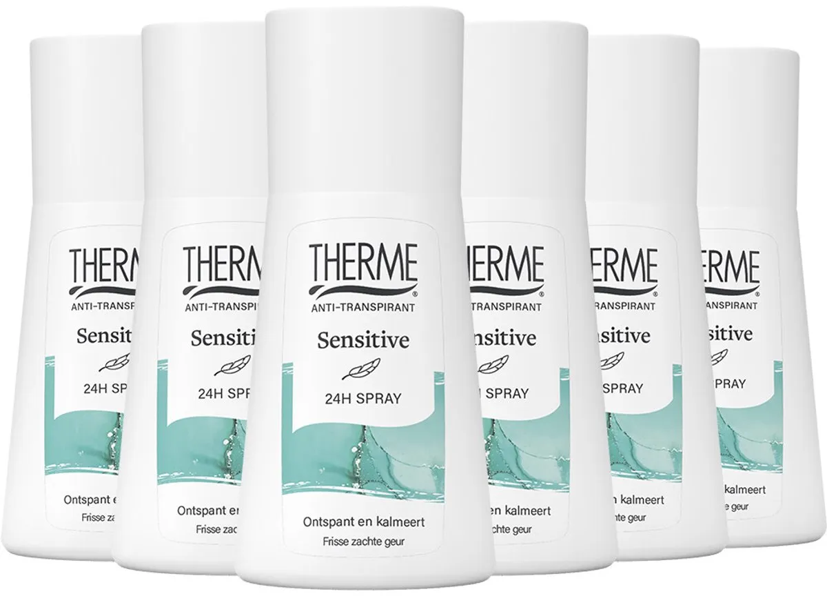 6x Therme Deospray anti-transpirant sensitive (75 ml)