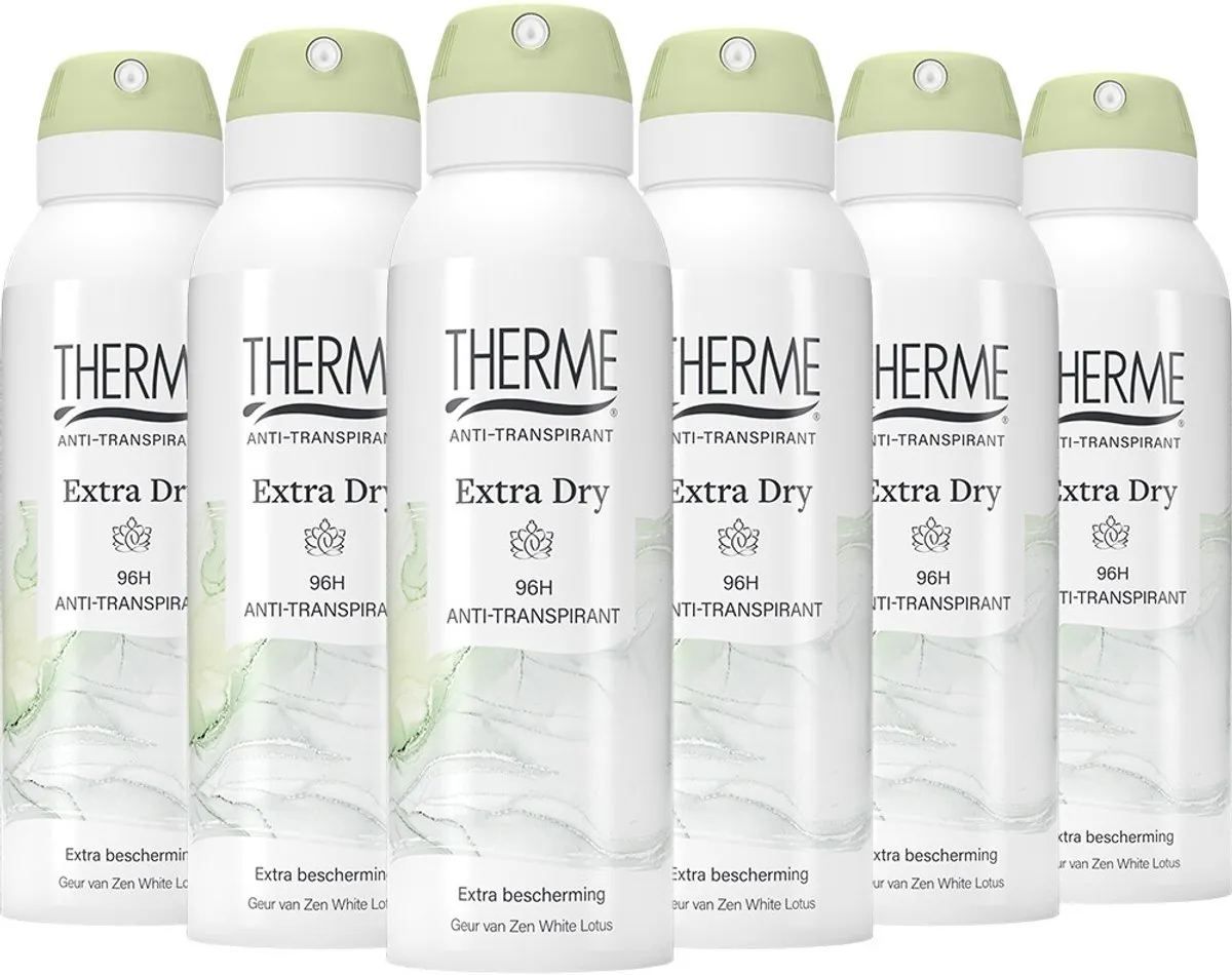 6x Therme Deospray Anti-transpirant Extra Dry (125 ml)