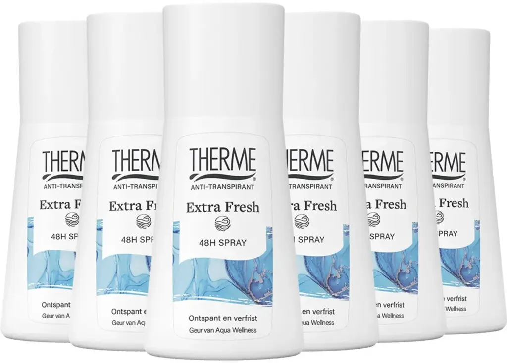 6x Therme Deospray anti-transpirant extra fresh (75 ml)