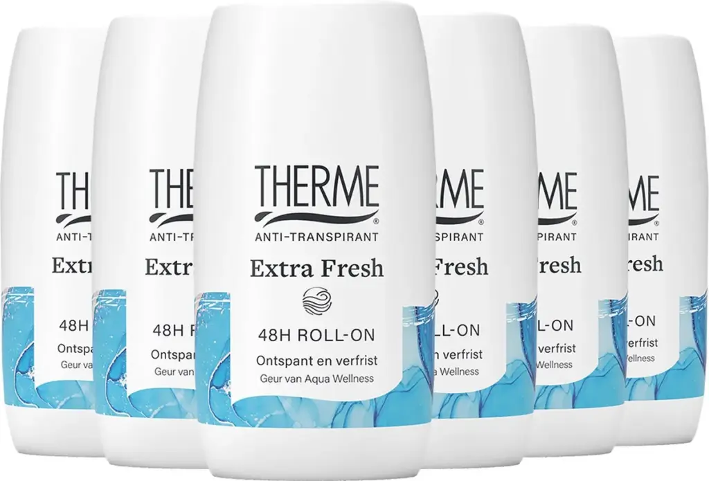 6x Therme Deoroller anti-transpirant extra fresh (60 ml)