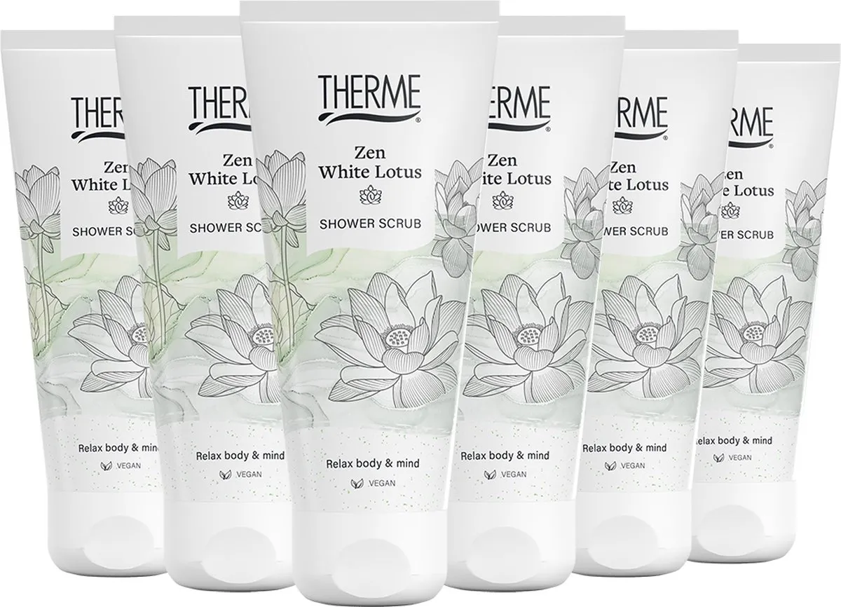 6x Therme Zen White lotus shower scrub (200 ml)