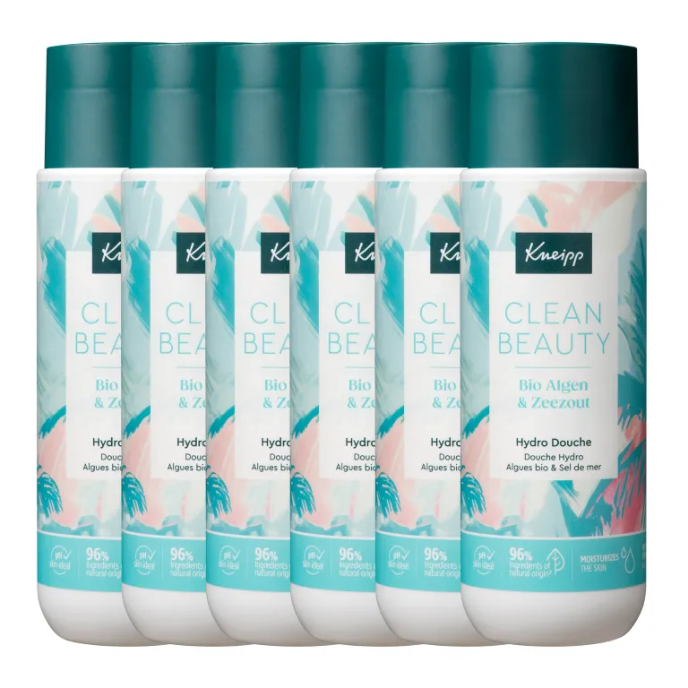 6x Kneipp Douchegel Clean Beauty - Algen Zeezout (200 ml)