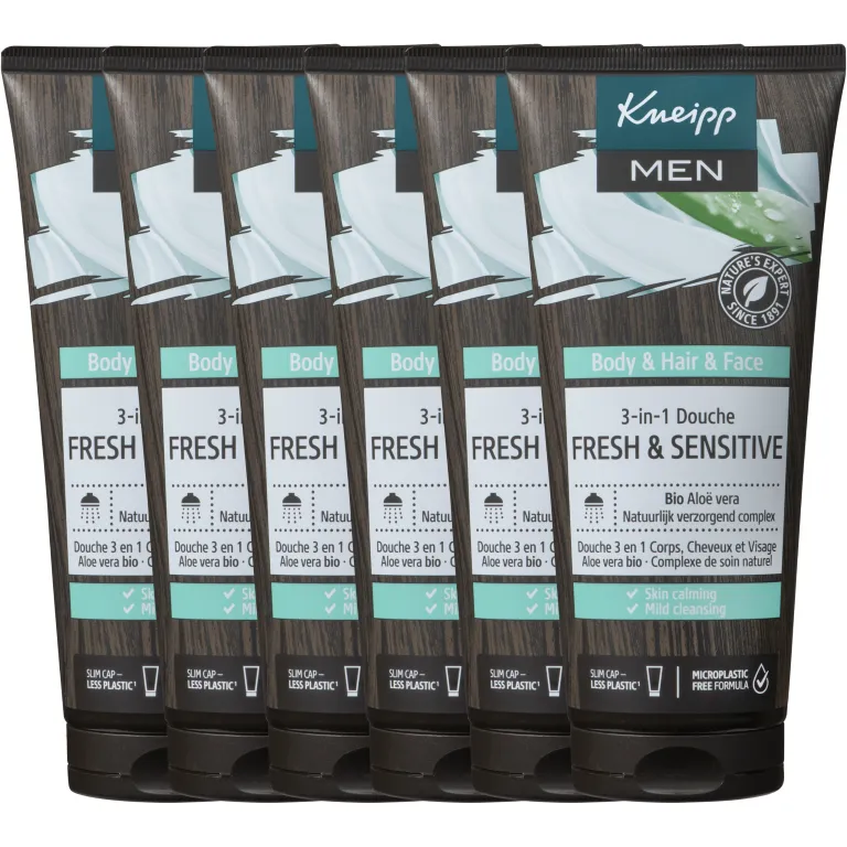 6x Kneipp Men douche 3 in 1 fresh & sensitive (200 ml)