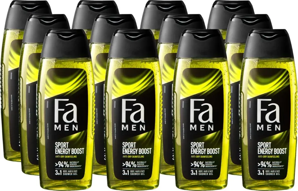 12x Fa Men douchegel sport double power boost (250 ml)