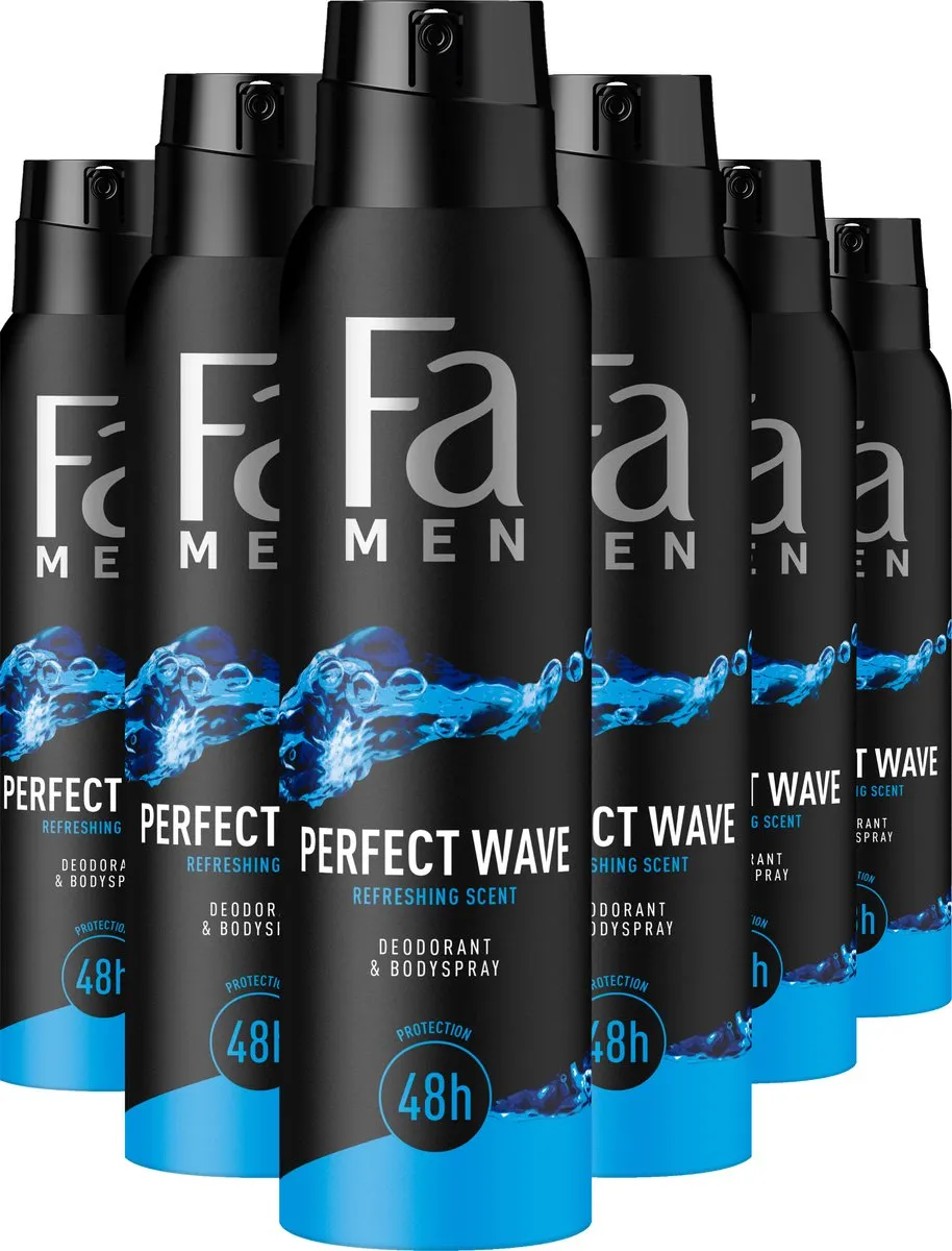 6x Fa Men deodorant spray perfect wave (150 ml)