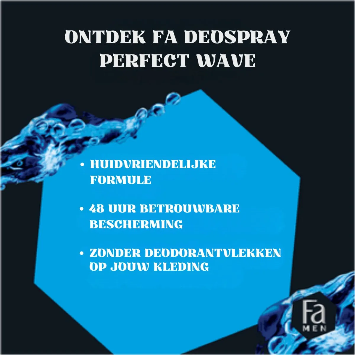 6x Fa Men deodorant spray perfect wave (150 ml)