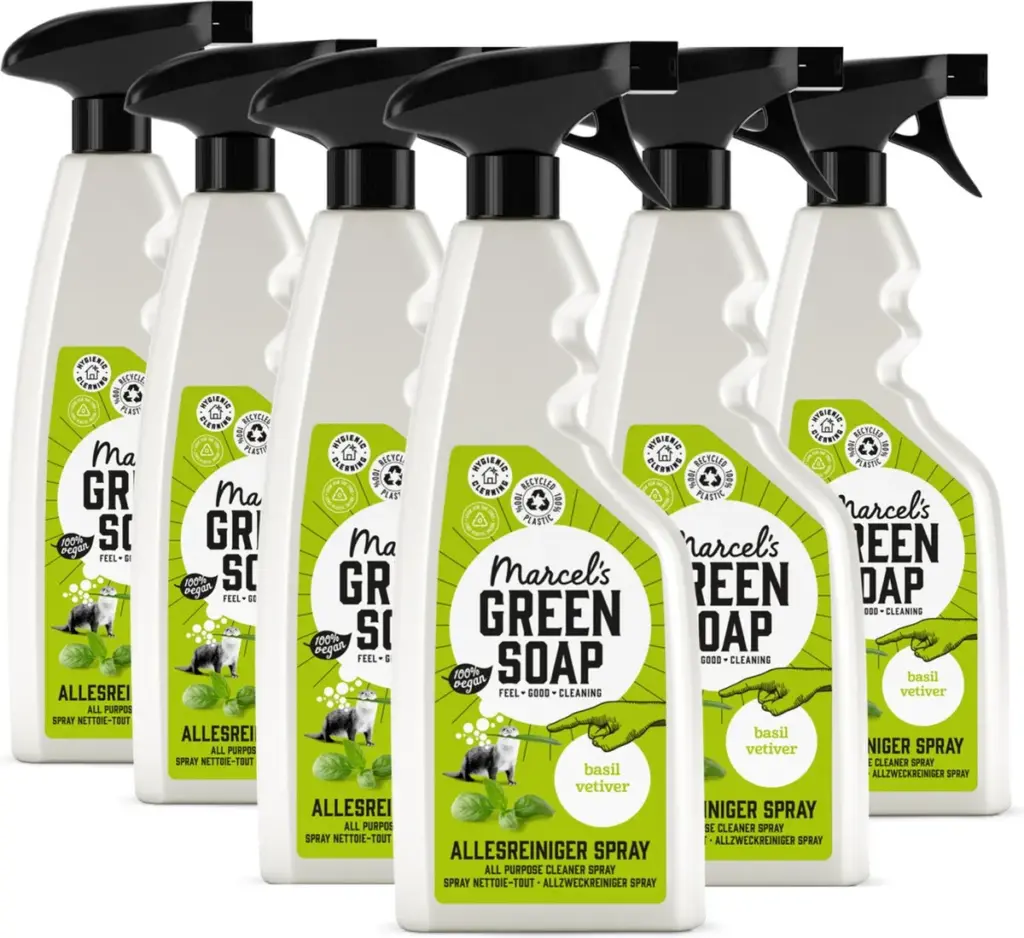 6x Marcel's Green Soap Allesreiniger spray basilicum & vertivertgras (500 ml)