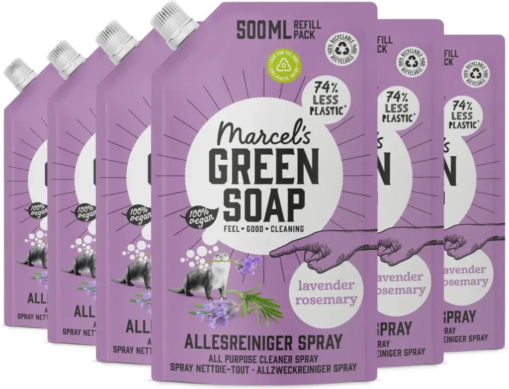 6x Marcel's Green Soap Allesreiniger Spray Navulling Lavendel & Rozemarijn (500 ml)