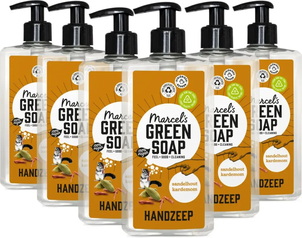 6x Marcel's Green Soap Handzeep sandelhout & kardemom (500 ml)