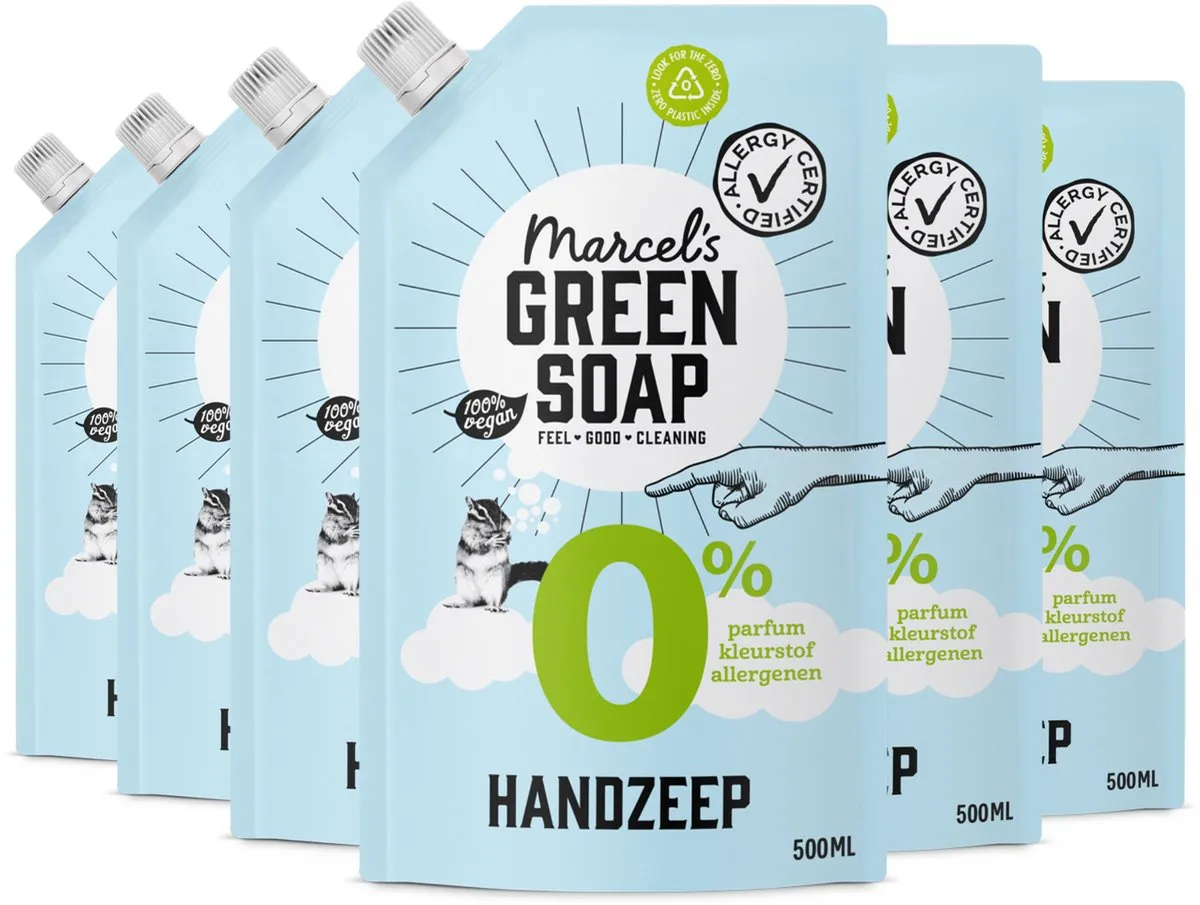 6x Marcel's Green Soap Handzeep 0% Navulling (500 ml)
