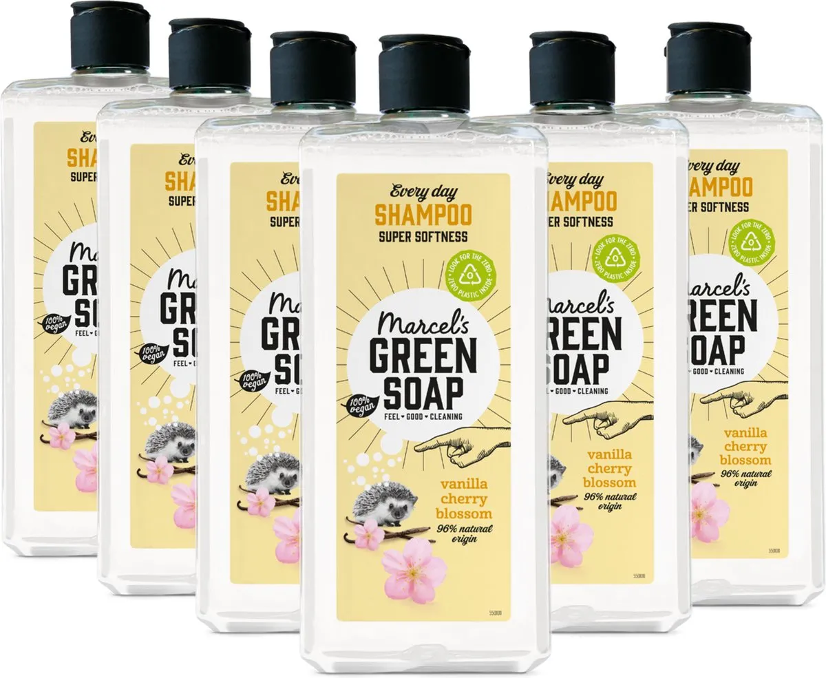 6x Marcel's Green Soap Every Day Shampoo Vanilla & Cherry Blossom (300 ml)