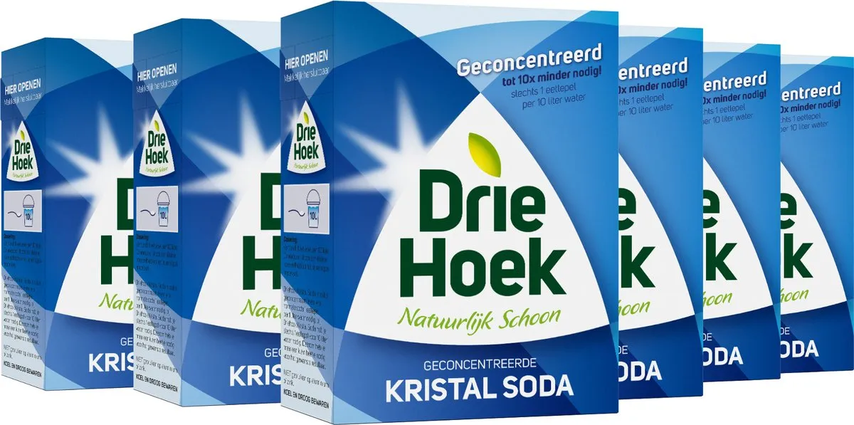 6x Driehoek Soda kristal (600 gr)