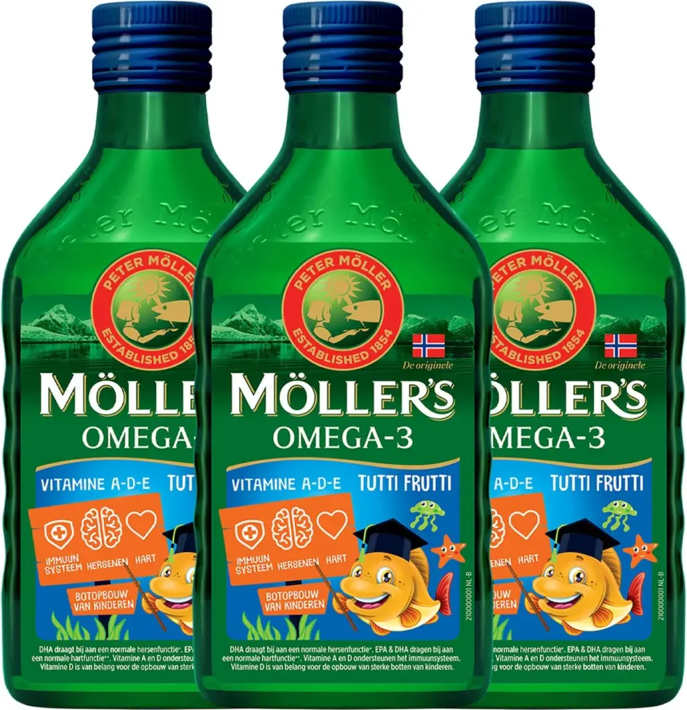 3x Mollers Omega-3 Levertraan Tutti Frutti (250 ml)