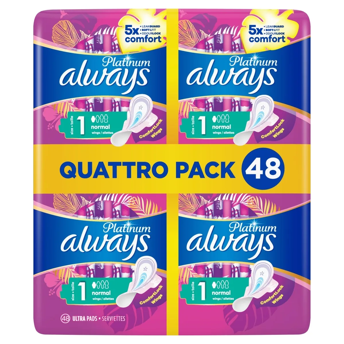 Always Plantinum Normal Quattro Pack (48 stuks)