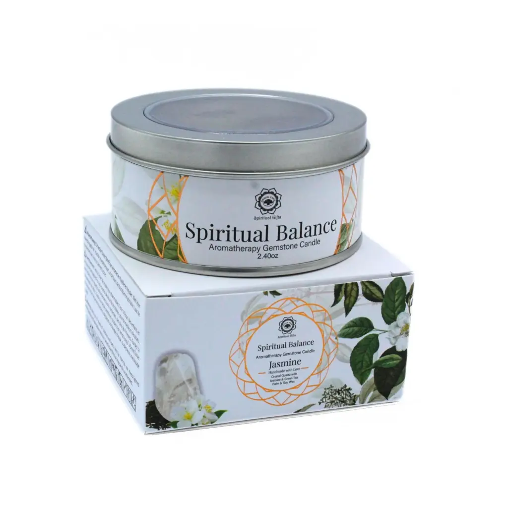 Green Tree Gemstone Candle Spiritual Balance Jasmine (70 gr)