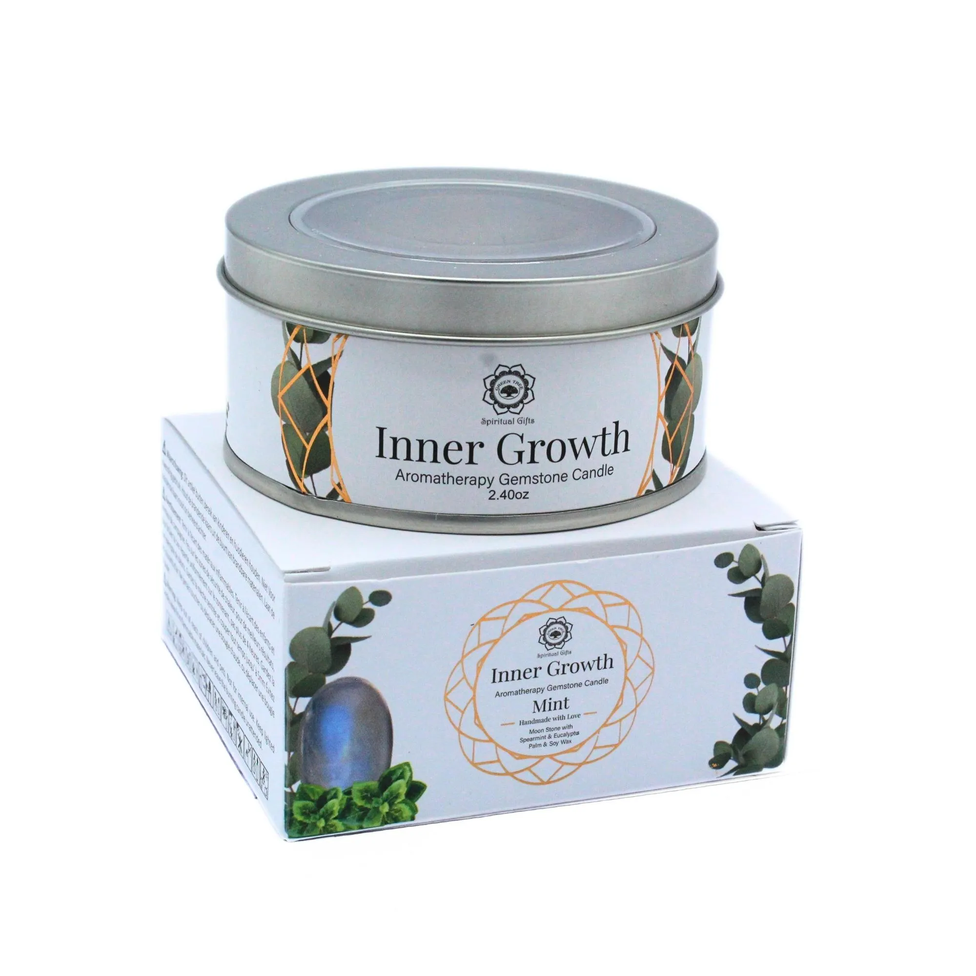 Green Tree Gemstone Candle Inner Growth Mint (70 gr)