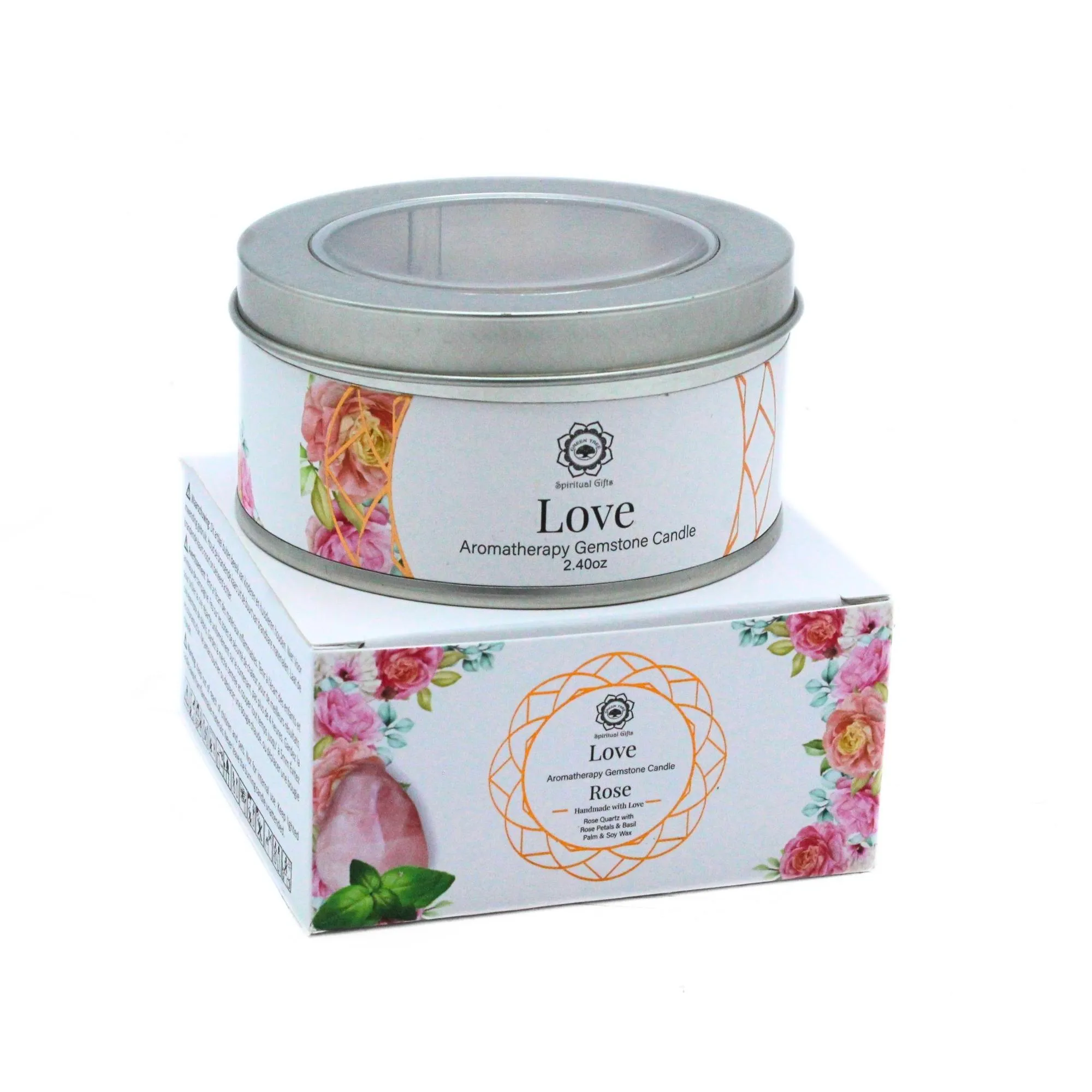 Green Tree Gemstone Candle Love Rose (70 gr)