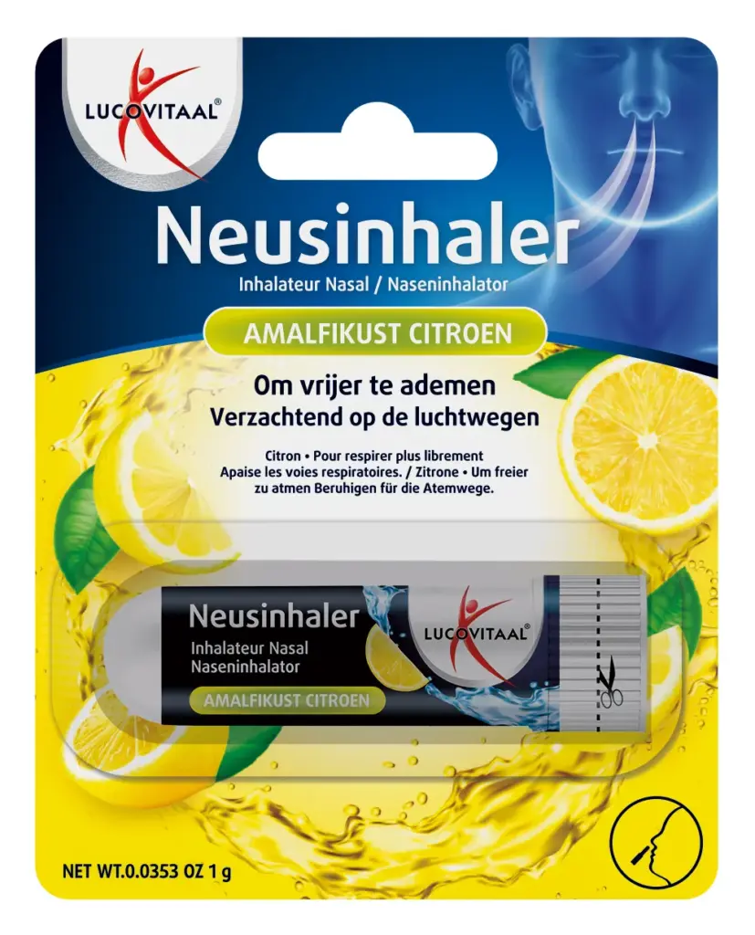 Lucovitaal Neusinhaler Vrijer Ademen Amalfikust Citroen (1 gr)