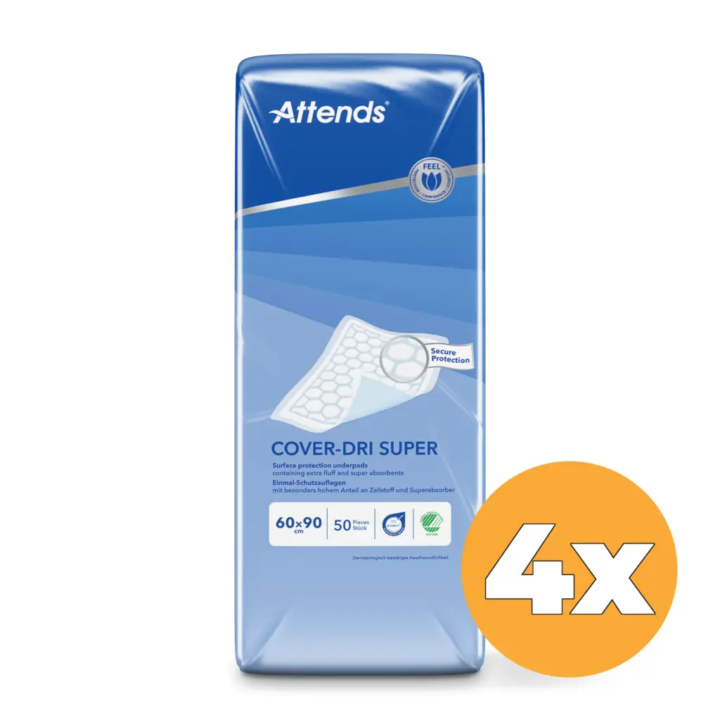 4x Attends Cover Dri+ 60 X 90 (50 stuks)