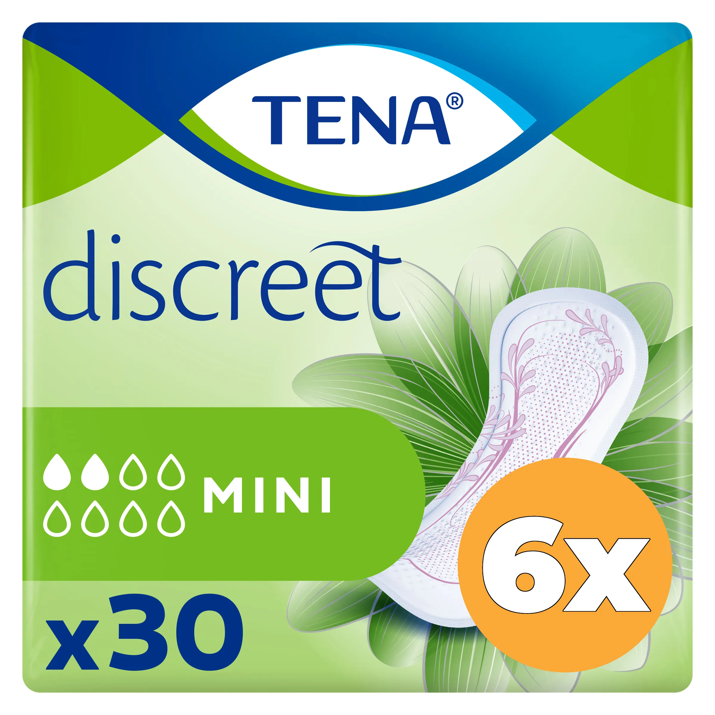 6x Tena Lady discreet mini (30 stuks)