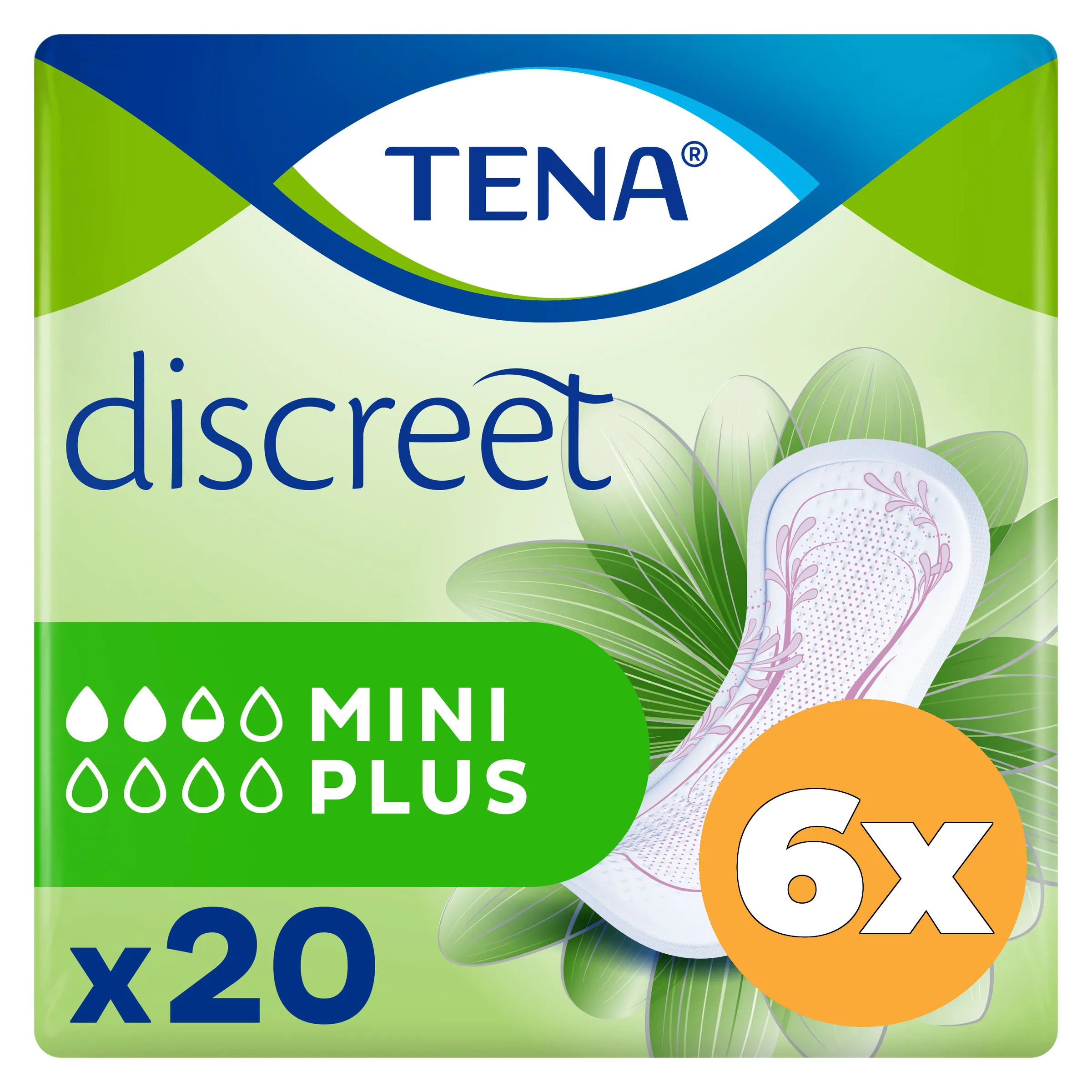 6x Tena Mini Discreet plus (20 stuks)
