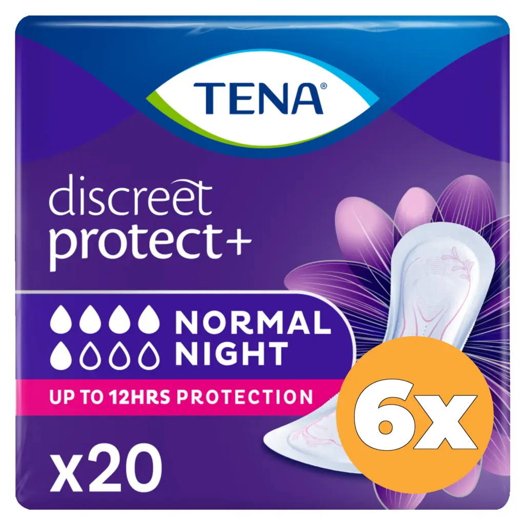 6x Tena Discreet Normal Night (20 stuks)
