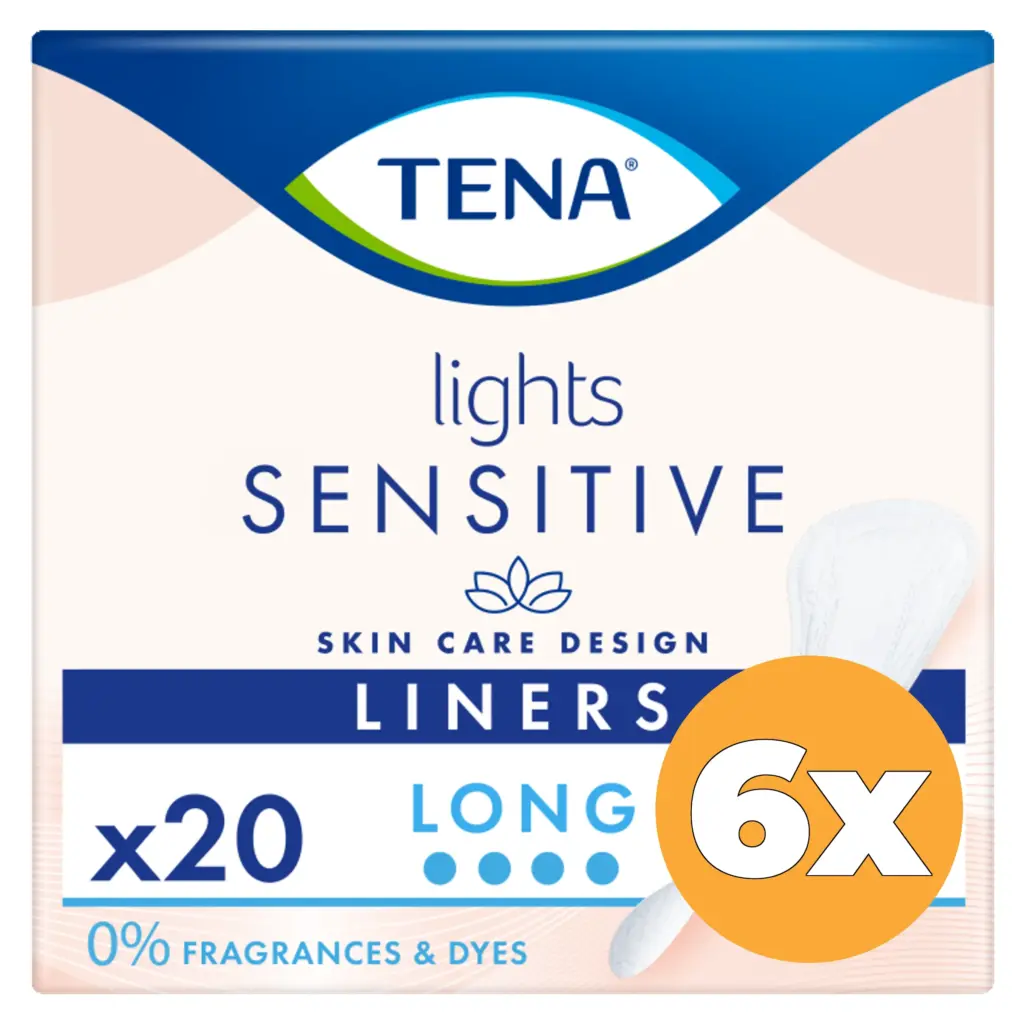 6x Tena Lights long liner (20 stuks)
