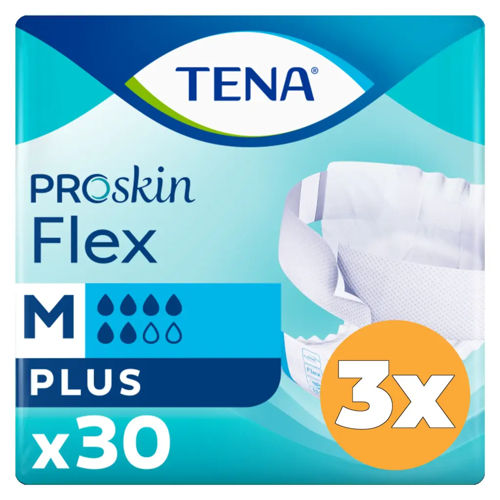 3x Tena Flex plus maat M (30 stuks)