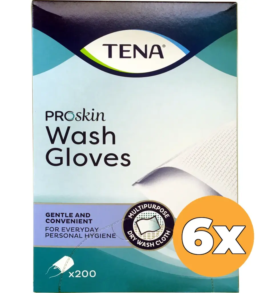 6x Tena Washandje (200 stuks)