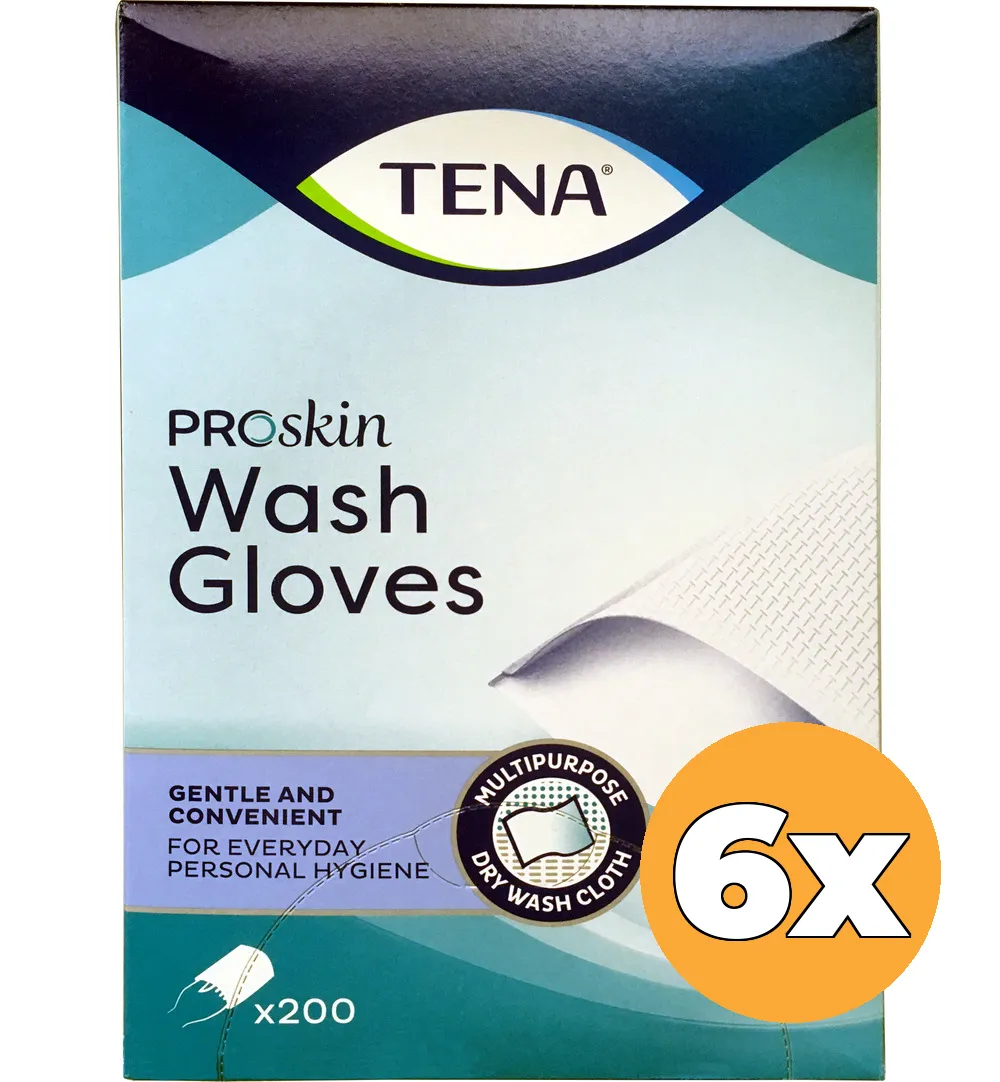 6x Tena Washandje (200 stuks)
