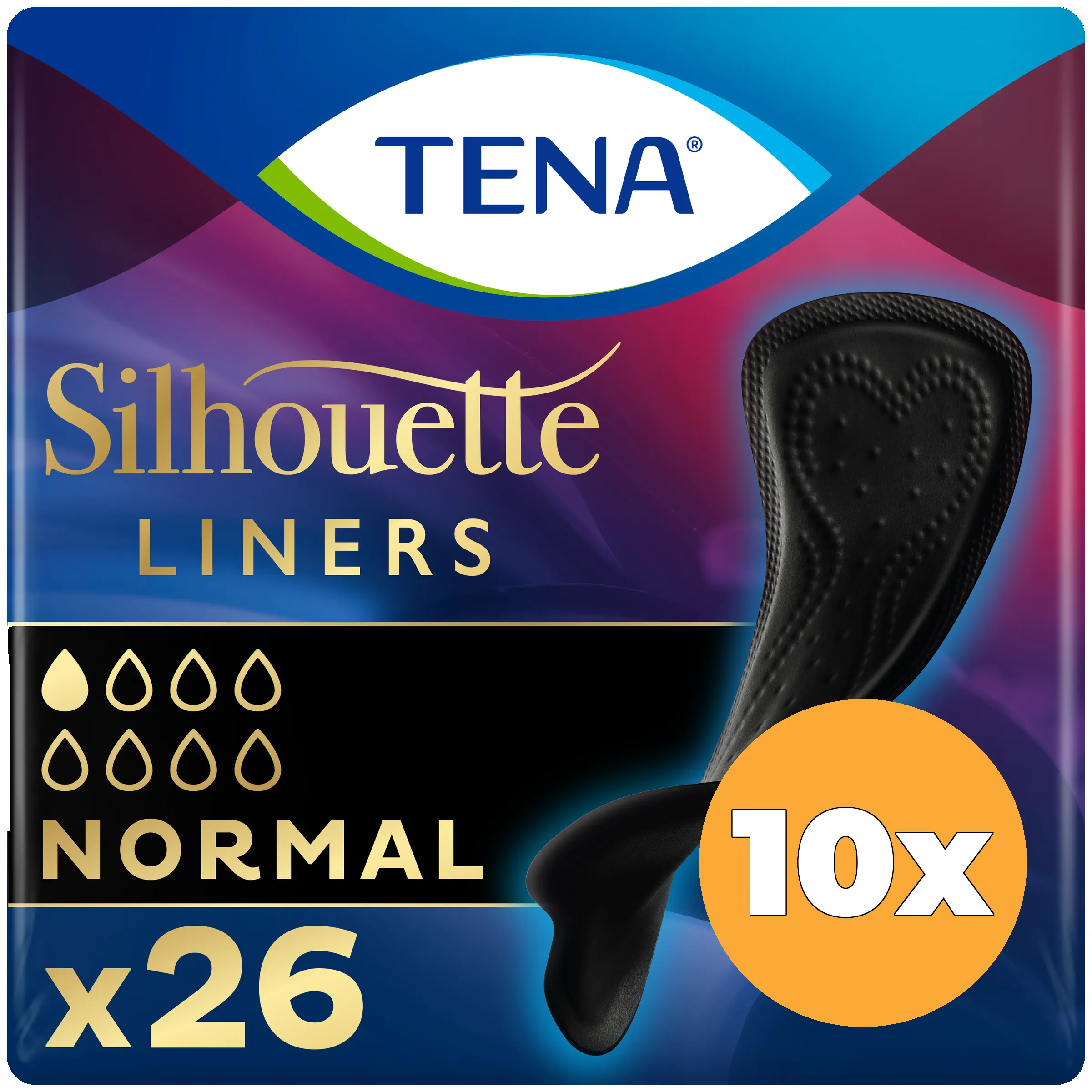 10x Tena Silhouette noir liner (26 stuks)