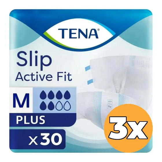 3x Tena Slip Active Fit Plus Medium (30 stuks)
