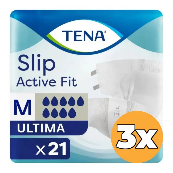 3x Tena Slip Active Fit Ultima Medium (21 stuks)