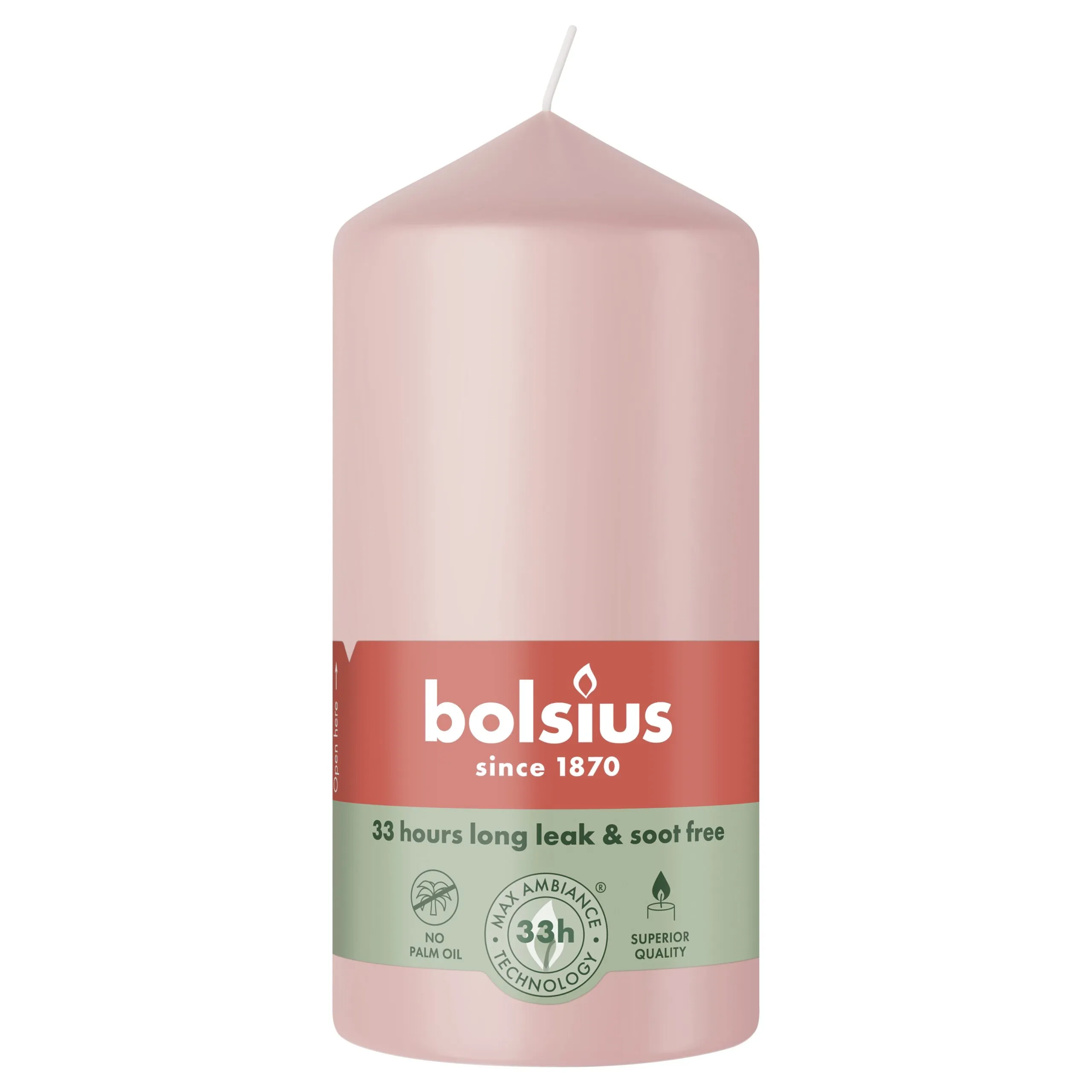Bolsius Stompkaars 120/58 Misty Pink (1 stuk)